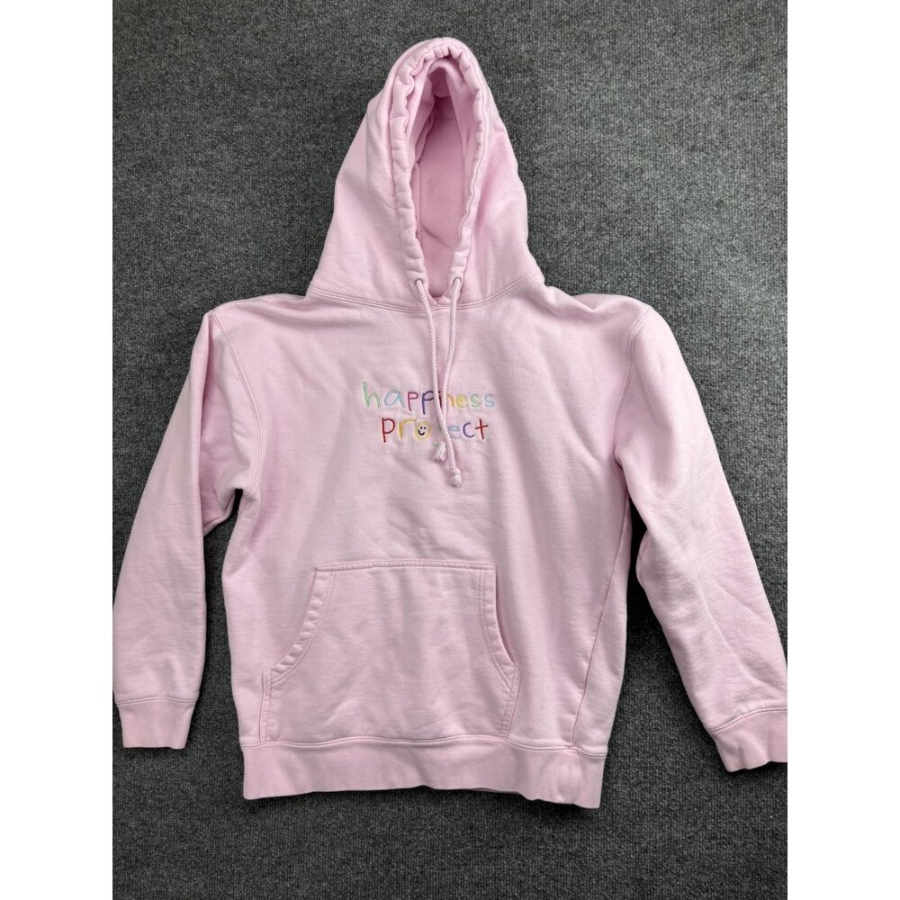 Happiness Project Hoodie Mens Small Fleece Pullover Logo Graphic Front‎